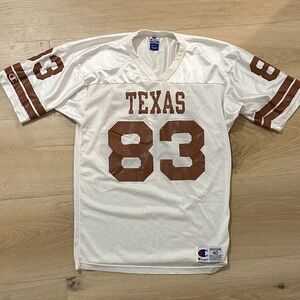 Champion White and burnt orange University of Texas 83 Jersey
